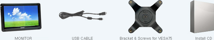 USB CABLEScrews for VESA 75 compatible