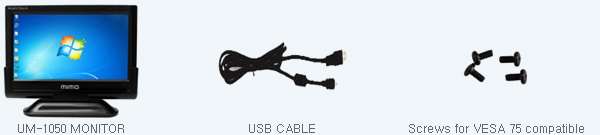 USB CABLEScrews for VESA 75 compatible