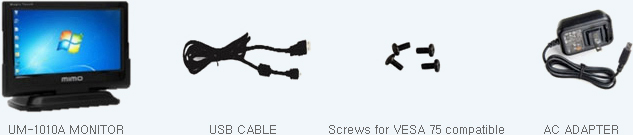 USB CABLEScrews for VESA 75 compatible