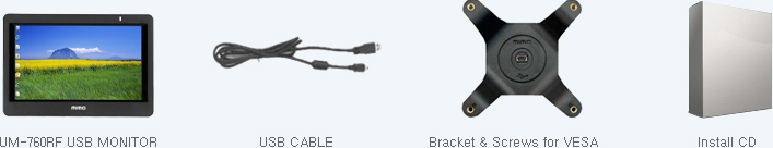 USB CABLEScrews for VESA 75 compatible