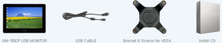 USB CABLEScrews for VESA 75 compatible